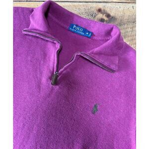 Mens Polo Ralph Lauren Mauve 1/4 Zip‎ Long Sleeve Sweatshirt Pullover Size M